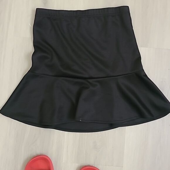Bongo vintage black y2k peplum skirt large throwback tiered women's flare - Picture 8 of 9